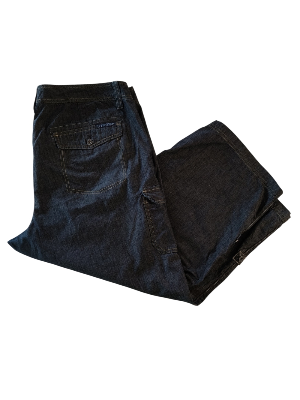 Calvin Klein 100% Cotton Dark Wash Lightweight Denim Capris Size 16W